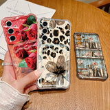 Coque roses rouges et léopard pour Samsung Galaxy