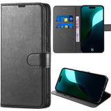Étui portefeuille à rabat en cuir synthétique pour iPhone 16 et 17
