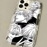 Coque Jujutsu Kaisen Manga Noir et Blanc Transparente pour iPhone