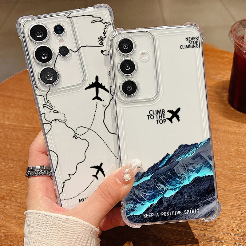 Coque avion et montagne pour Samsung Galaxy